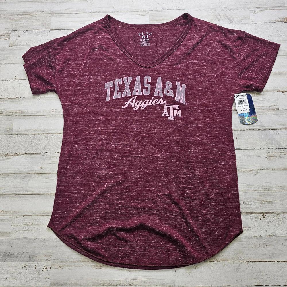 Women’s Champion Maroon Texas A&M Aggies University Logo V-Neck T-Shirt - XL